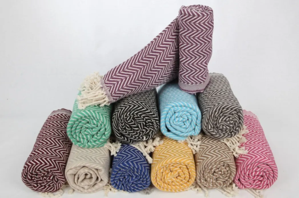 Double-sided herringbone towels - multi (ready stock)